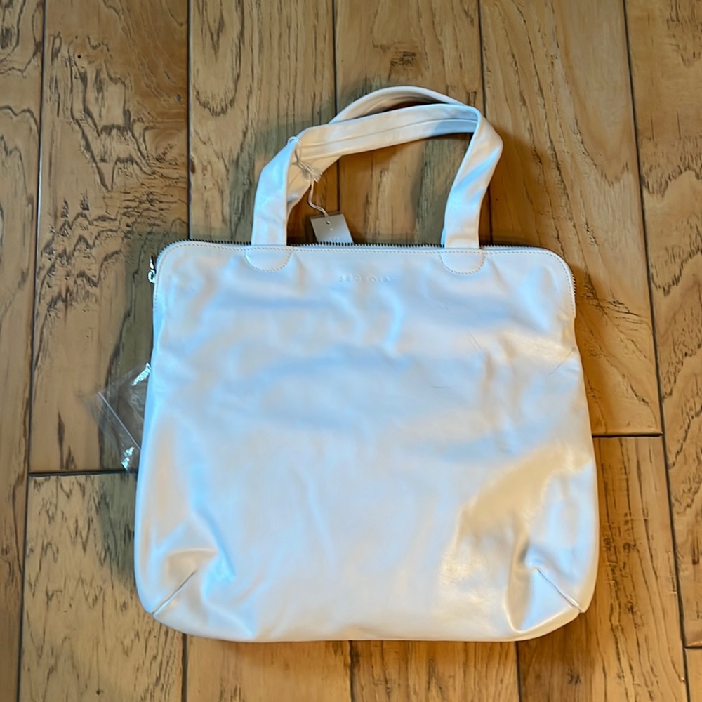 Bright white leather purse